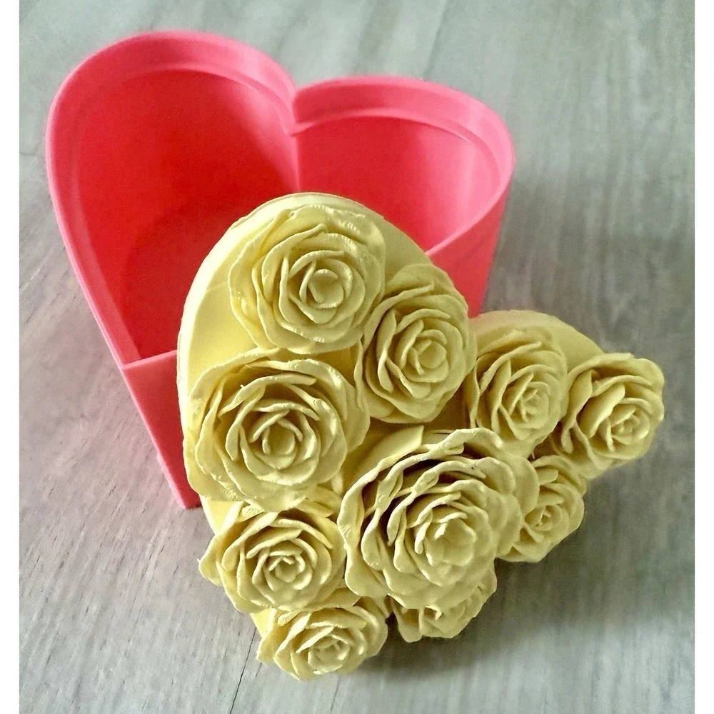 Roses Heart Container Valentine's Day 3D printed jewelry box gift